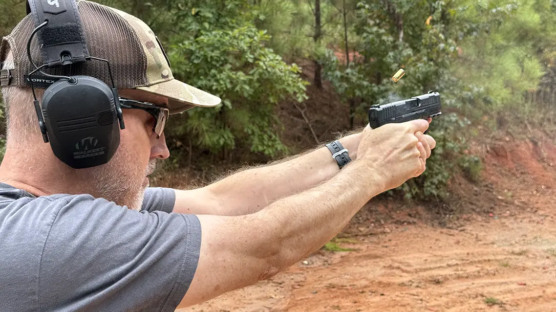 Shooting the HK CC9 pistol.