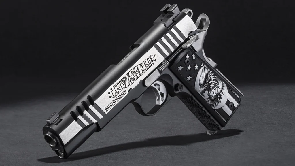 Auto-Ordnance's custom "Land of the Free" 1911 beauty shot.