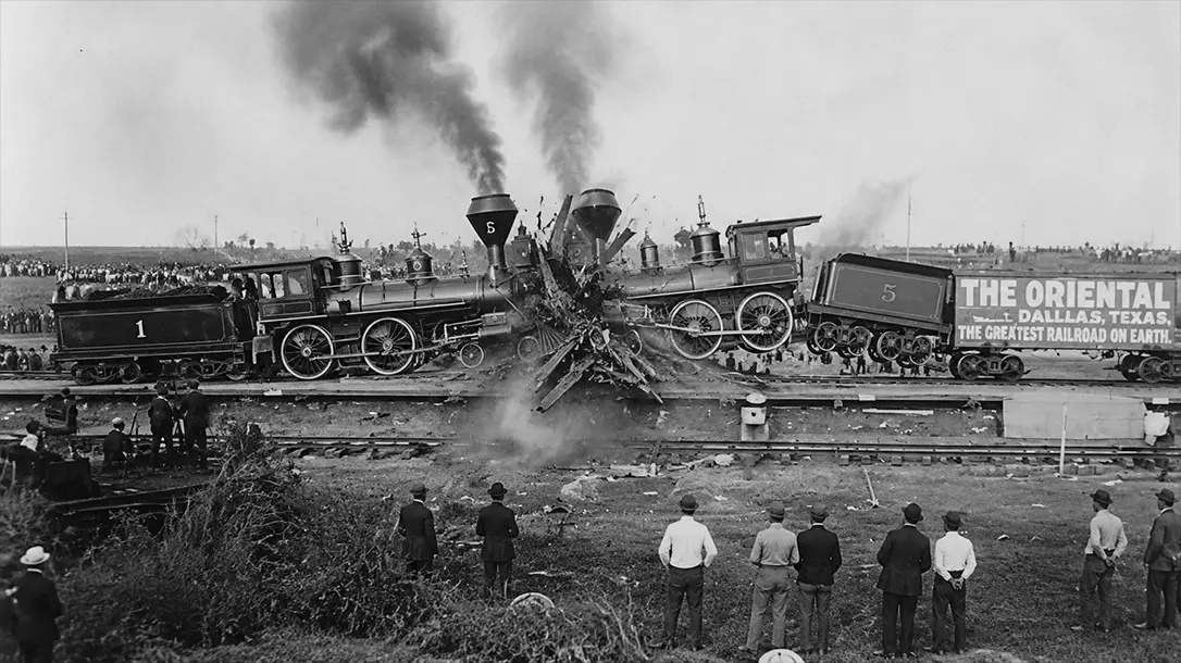Railroad Crash and Burn – Old West Stunt Gone Wrong Railroad Crash and Burn – Old West Stunt Gone Wrong