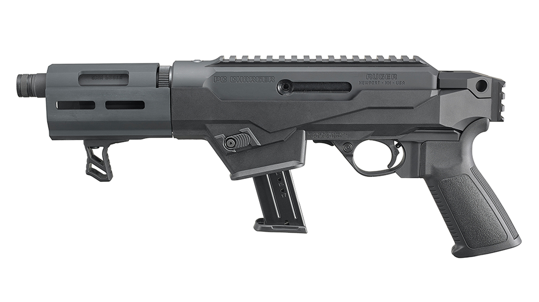 pistol caliber, 9mm, left, glock magazine, pistol grip
