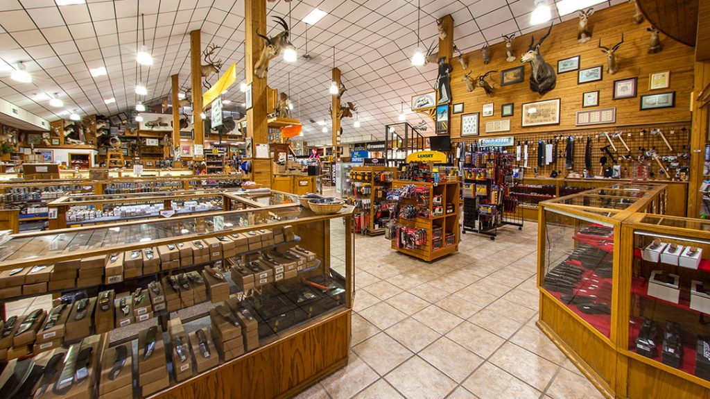 A view of the expansive Smoky Mountain Knife Works showroom.