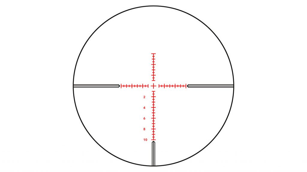 The German Precision Optics 4.5-27x50i Riflescope reticle.