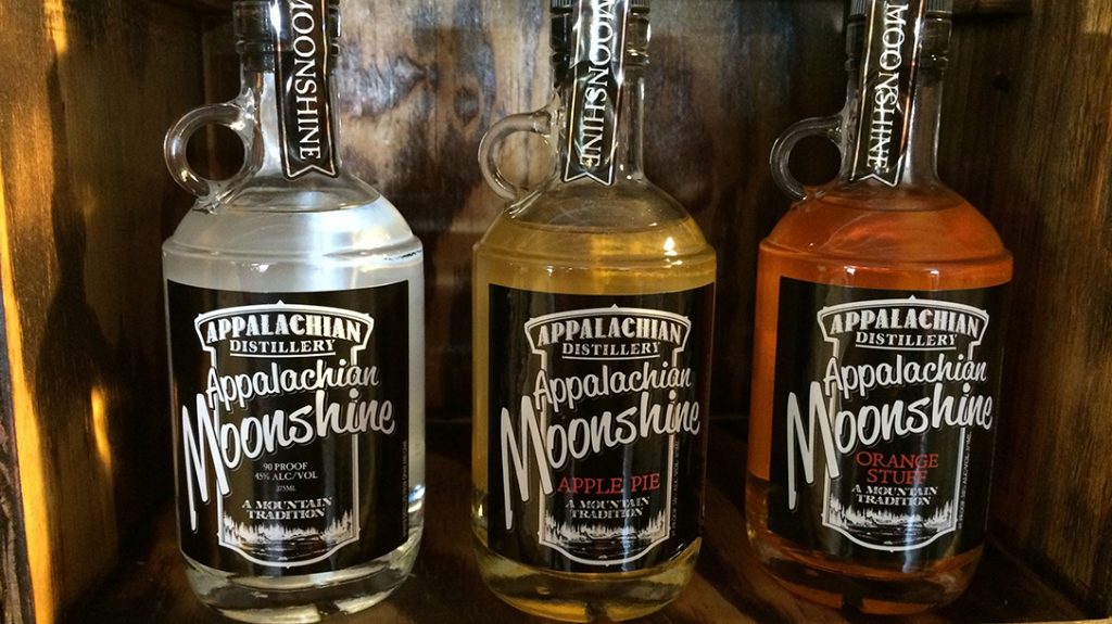 Appalachian Distillery features a family of moonshine blends. 
