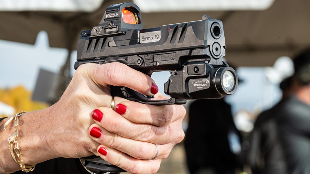 A re-engineered grip frame makes the Walther PDP F-Series a good choice for women. 