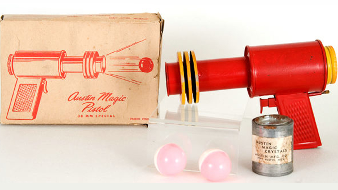 The Austin Magic Pistol goes off with a bang and was a super dangerous toy!