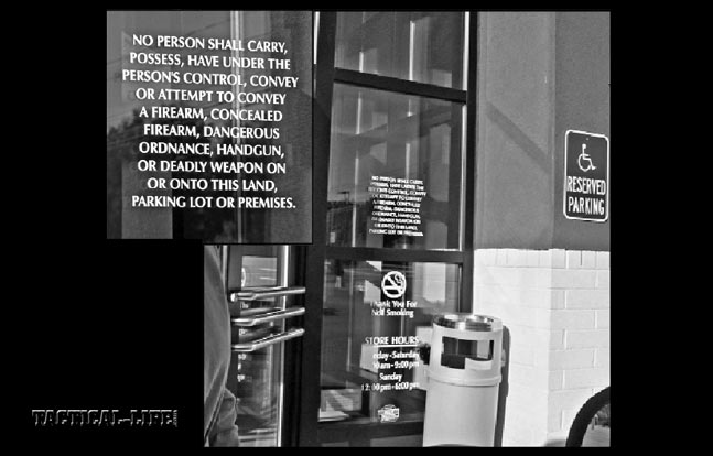 It’s “asking for trouble” to “go where you’re not wanted.” Taking time to read the fine print on the door of this jewelry store in the usually gun-friendly NH…