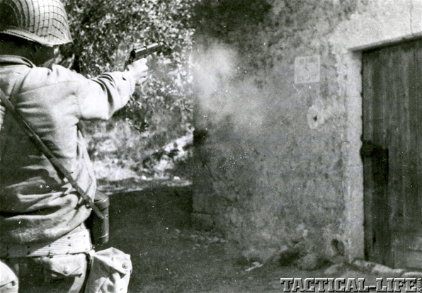 Soldier Firing Firearm