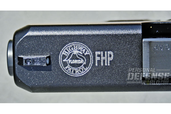 GLOCK 39s for plainclothes and admin personnel have the same logo engraved as on G37 Gen4s issued to road troopers.