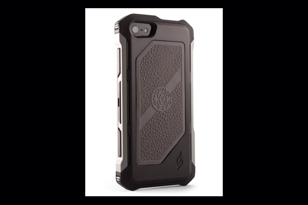 HEC iPhone 5 Rogue Black-Ops | Belt Holster | Black TPU Cover Gun Metal Grey Aluminum-Rails | Grey Cobblestone Rubber