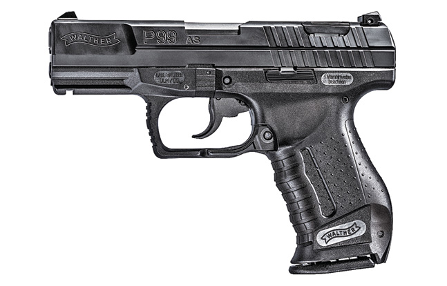 Ready for today’s missions, the Walther P99 AS has a snag-free design with wide rear slide serrations, an ergonomic grip, a squared triggerguard and a rail for mounting accessories.