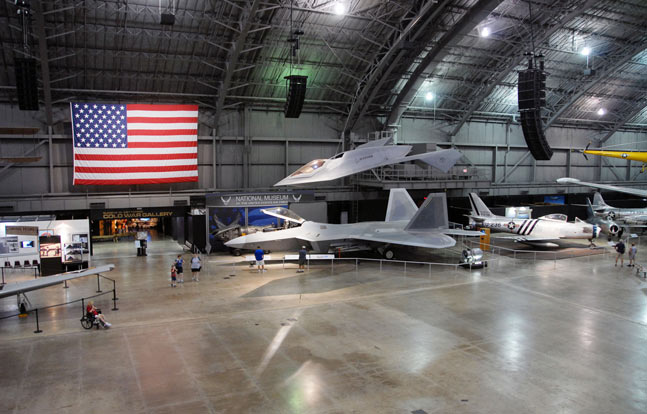 Lockheed Martin F-22A Raptor (bottom) and Boeing Bird of Prey at the National Museum of the United States Air Force. (U.S. Air Force photo)