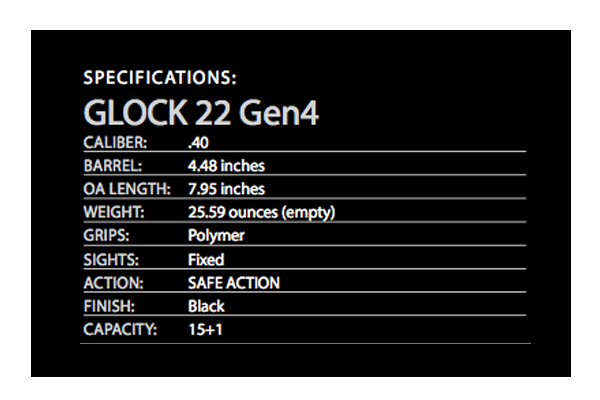 Glock 22 gen4 specifications
