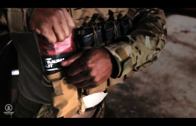 Phokus Research Group designed its Sons Trauma Kits with body armor and soldiers in mind. First responders can store the kit behind a ballistic plate or in a tactical vest pocket, ensuring they’ll have trauma treatment supplies close at hand without sacrificing real estate on their combat belts.