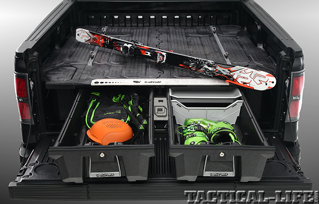 DECKED Truck Bed Storage System skiing