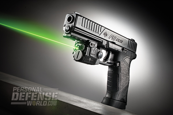 Diamondback’s DB FS Nine, the company’s first full-sized 9mm pistol, offers shooters a simple-to-use platform that’s reliable, accurate and easy to handle. The double-stack DB FS Nine accommodates 15+1 rounds of 9mm, and under the dust cover is ample space for attaching lights and/or lasers (such as the Viridian C5L, shown).