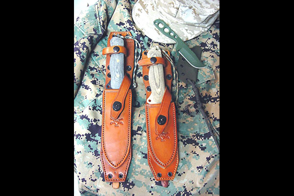 Left to Right: Chisolm's Trail ASL 6 & ASL 5 Tactical/Survival Knives, WASP Neck Knife