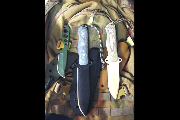 Left to Right: Chisolm's Trail ASL WASP Neck Knife, ASL 6 & ASL 5 Tactical/Survival Knives,