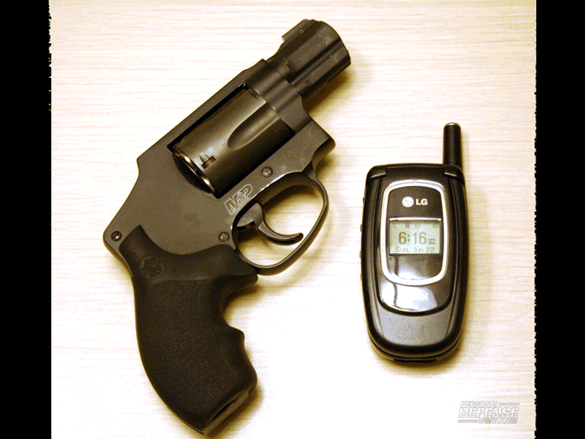 Even when you’re inside your home, keep a gun, such as this S&W M&P340, and a cell phone on your person in case a home invader strikes.