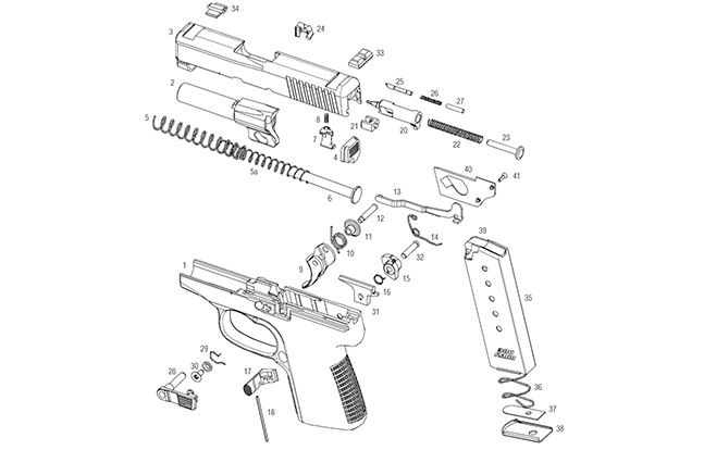 Handgun Trigger HBG 2015 Kahr P380 diagram