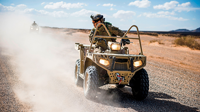The Polaris MVRS800 vehicle can operate in up to 30 inches of water.