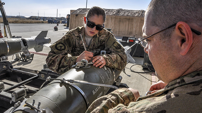 Staff Sgt. Samuel Percy and Airman Morgan Matteson on Bagram Airfield
