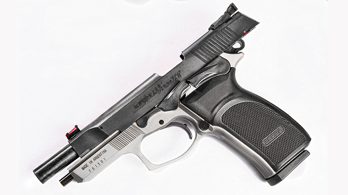 Bersa Thunder 9 Pro XT pistol pulled back