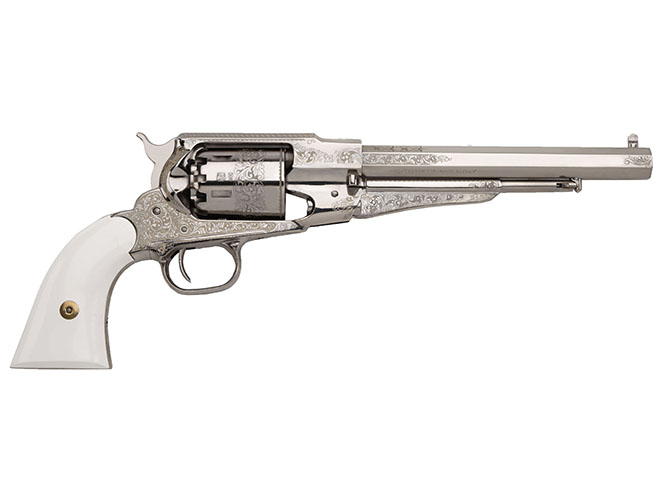EMF 1858 Deluxe Texas Nickel Engraved black powder guns