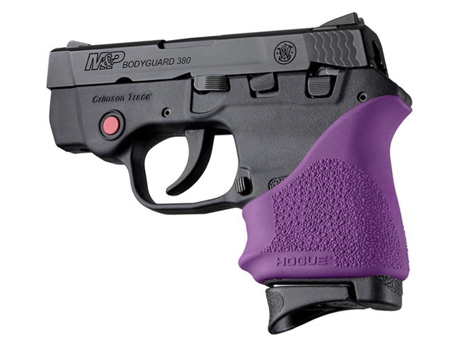 purple Hogue HandALL beavertail grip for s&w bodyguard 380