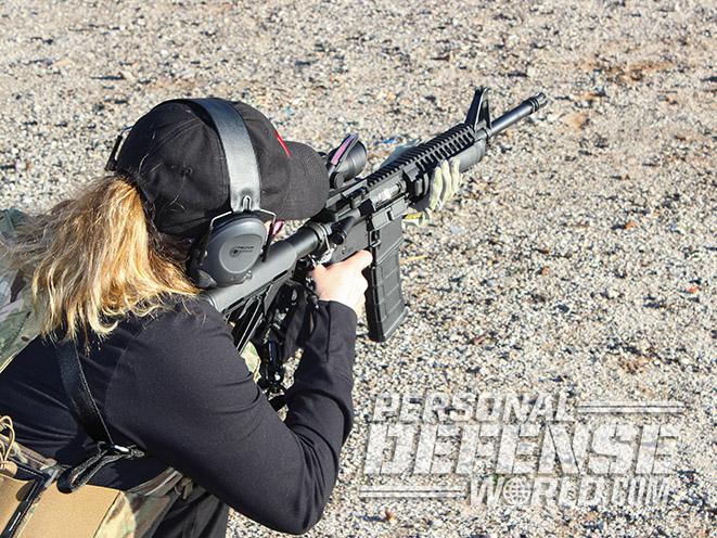female ar-15 shooter training