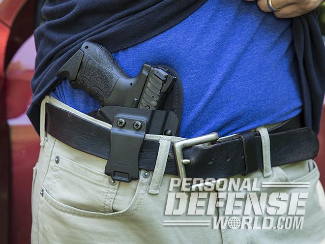Heckler & Koch VP9SK pistol holstered