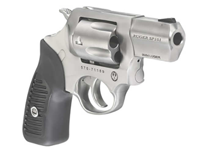 Ruger SP101 9mm revolver left angle