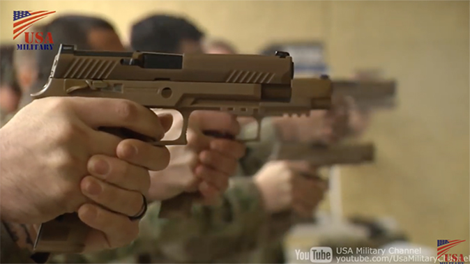 army MHS m17 pistol firing line