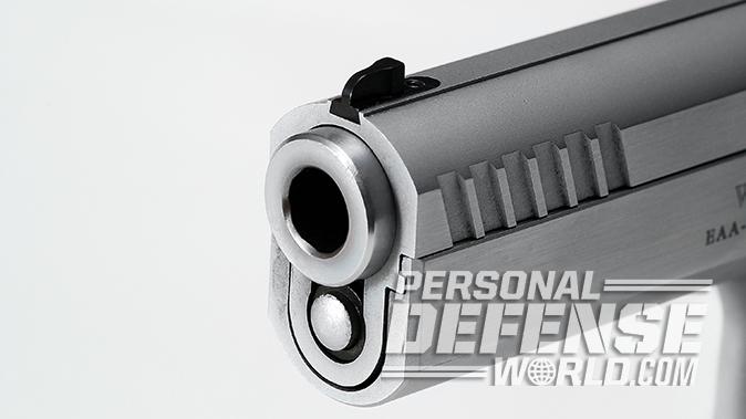 EAA Witness Elite Stock II 10mm pistol muzzle