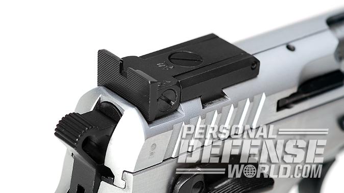 EAA Witness Elite Stock II 10mm pistol rear sight