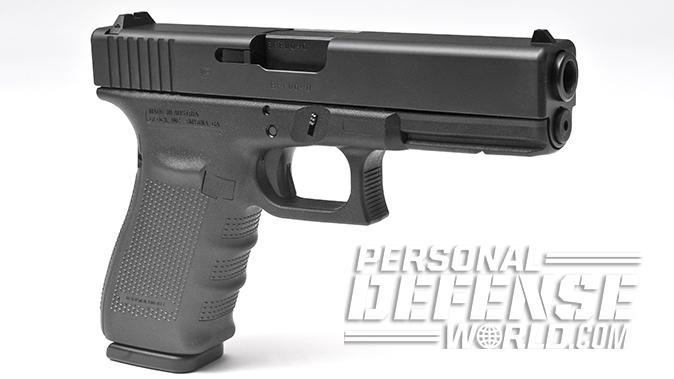 Glock 20 Gen4 10mm pistol left angle