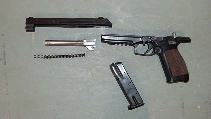 kalashnikov pl-14 handgun disassembled