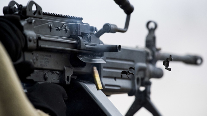 army Next Generation Squad Automatic Rifle m249 closeup