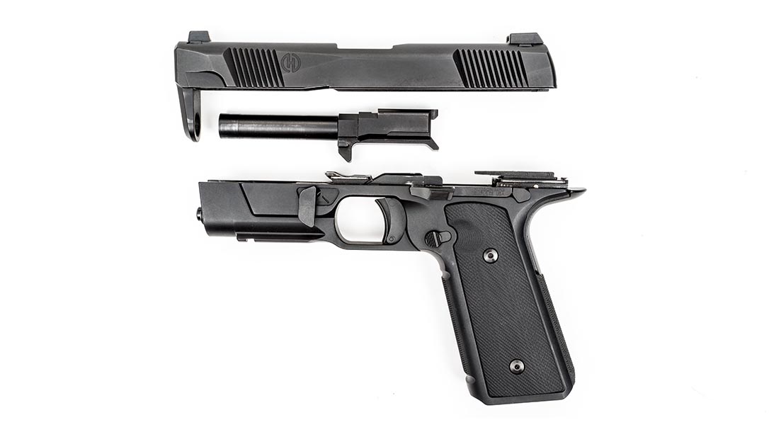 Hudson H9 pistol disassembled