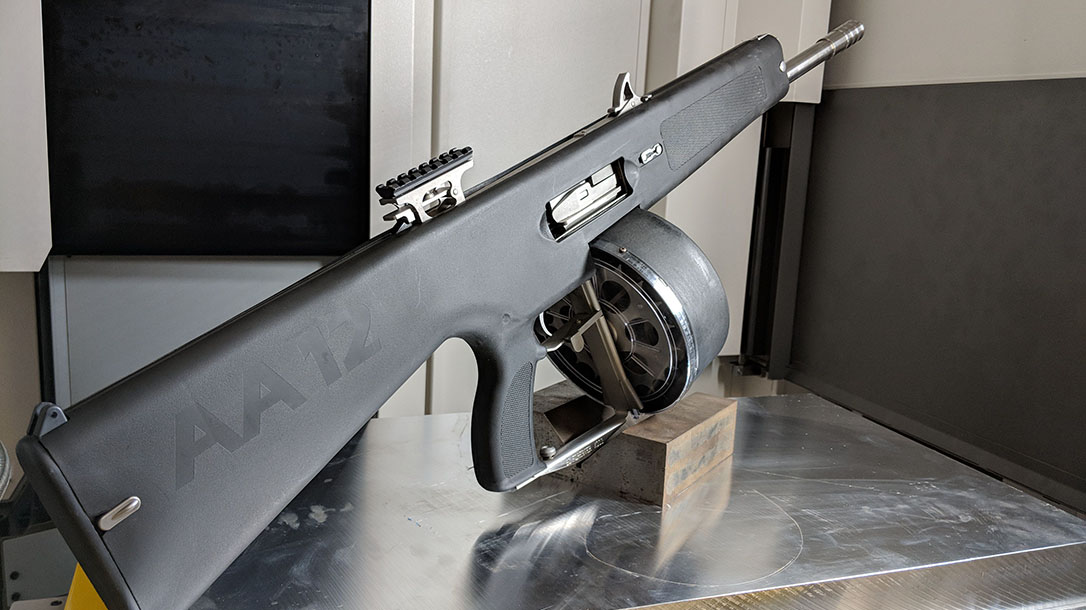 aa-12 shotgun rear angle