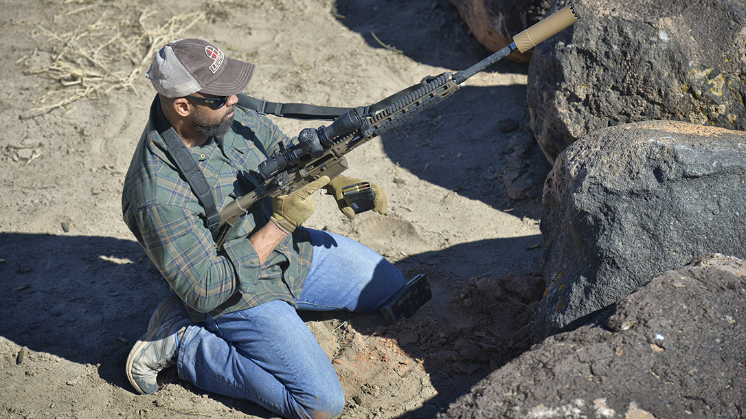 Modern Outfitters MC7 Rifle, gun test, Buck Doyle, kneeling