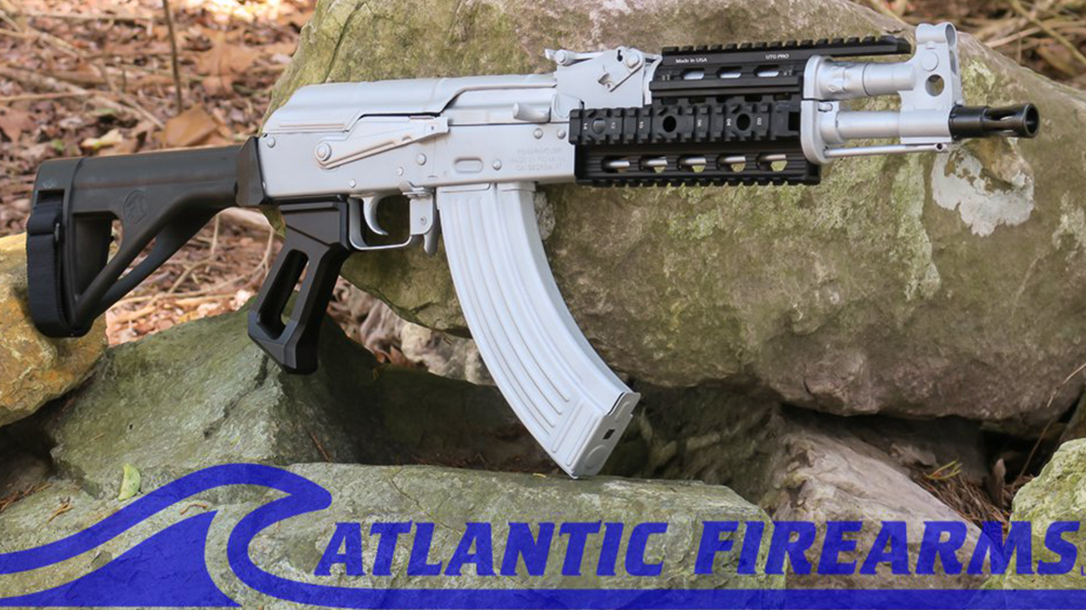 atlantic firearms draco ak pistol bright silver right profile
