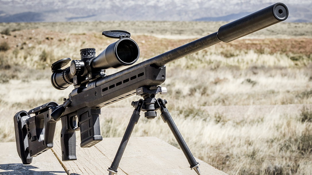 Magpul Pro 700 rifle chassis front angle