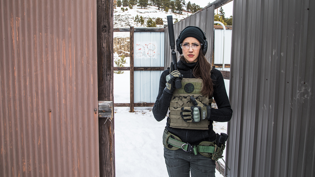 High Bar Homestead Wyoming, Lauren Young, Sig sauer pistol, suppressor