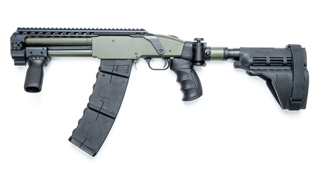 Black Aces Tactical DT Shotgun, 12-gauge shotgun, profile left