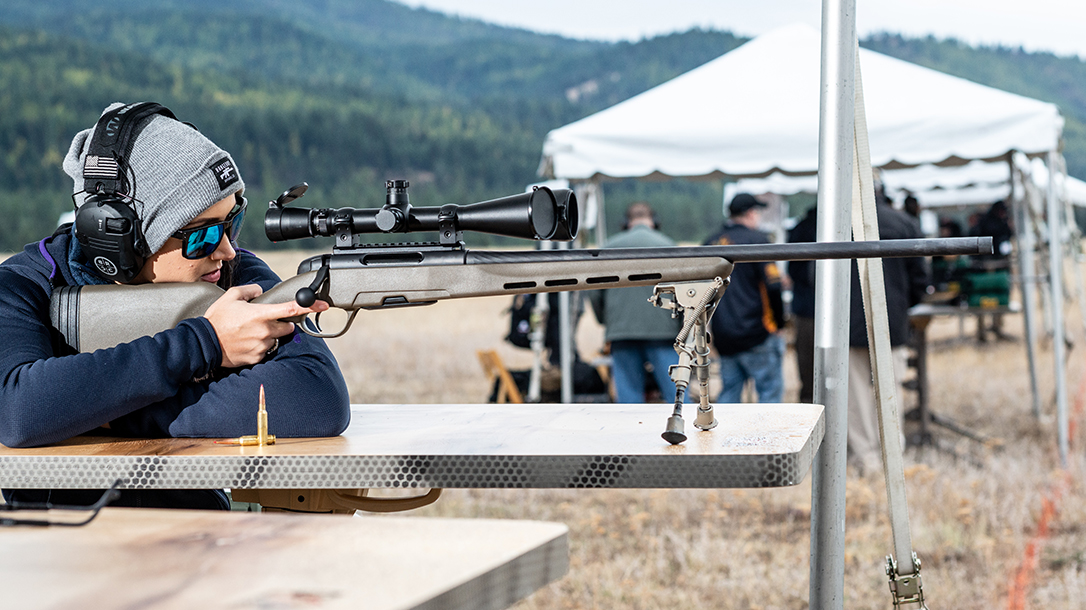 Steyr Pro THB 6.5 Creedmoor review, rifle, Lauren Young aiming