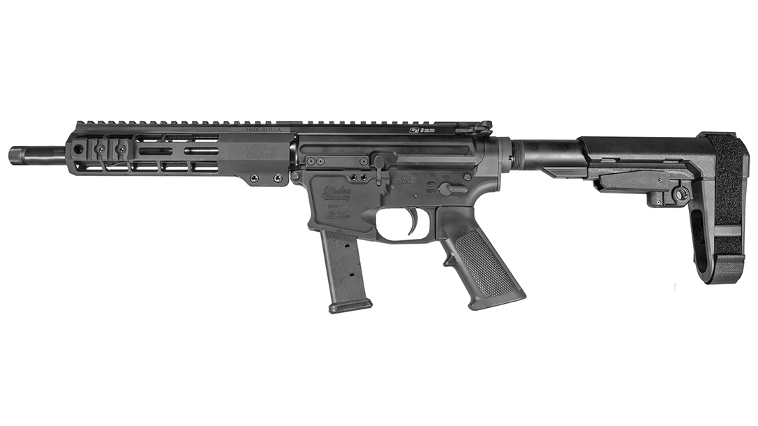 Windham Weaponry 9mm GMC Pistol, glock magazine, left