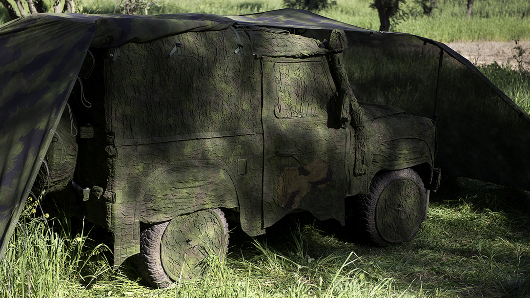 Fibrotex USA, U.S. Army, Next-Generation Ultra-Light Camouflage Netting System, jeep