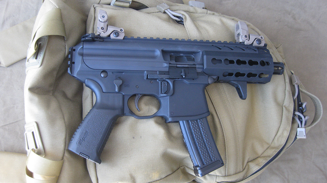 SIG MPX, backpack, open
