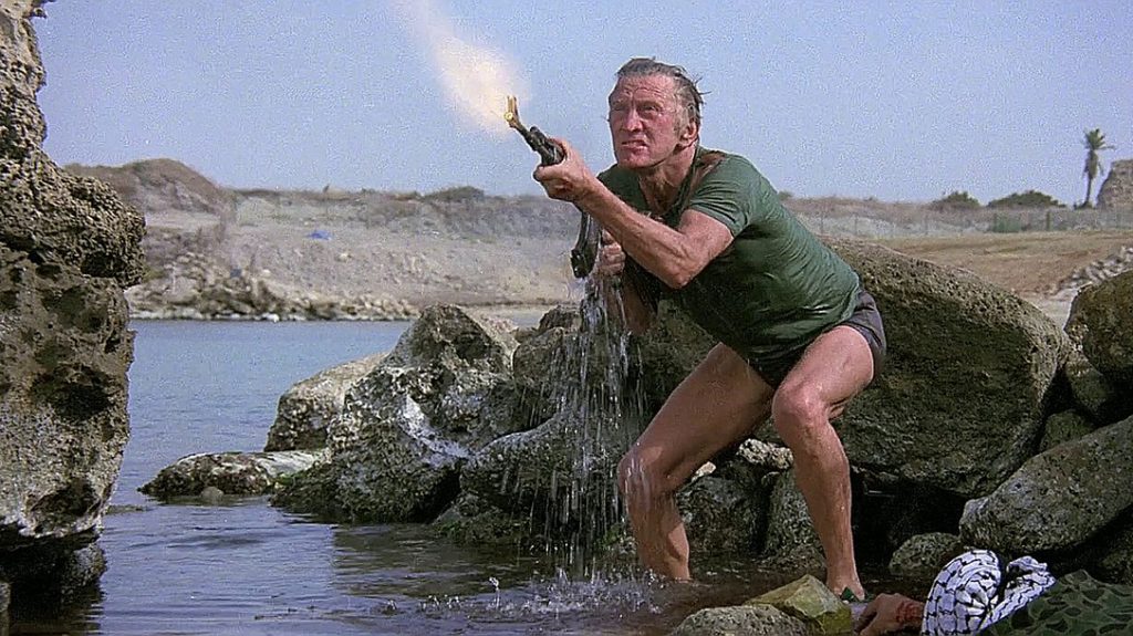 Kirk Douglas shoots a Kalashnikov in The Fury