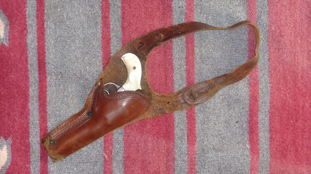 Old West Guns were worn in early shoulder rigs.